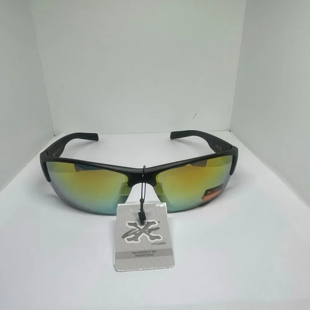 X-Loop Mirrored Patriotic Sport Sunglasses UV400 Protection Wrap Style
